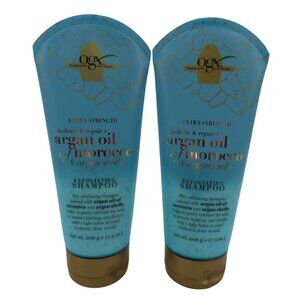 OGX Argan Oil of Morocco Shells Exfoliating Shampoo Set of 2 Tubes 7.3oz Each